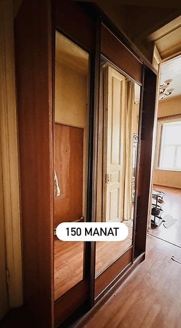 2 qapılı, Güzgülü, Qəhvəyi, Taxta, Kupe, Düz dolab