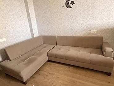 metbext kunc divan: L şəklində künc divan - Rəng: açıq bej (neitral ton, müxtəlif — 5