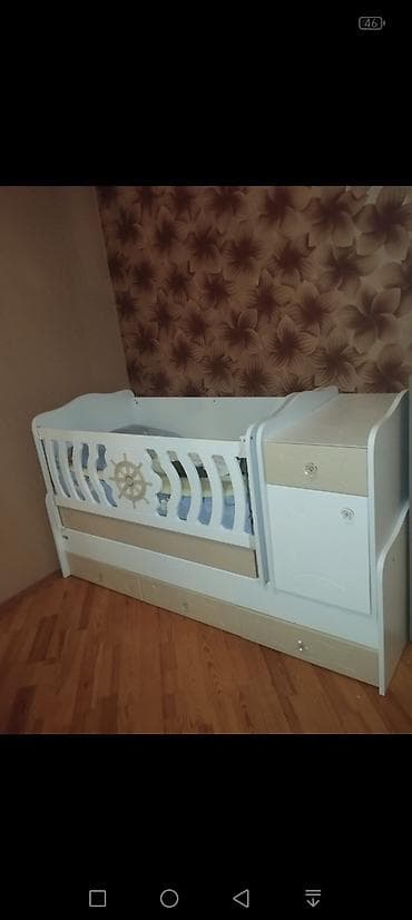 super mebel: Uşaq beşiyi – modul tipli, ağ-bej rəng palitrası ilə. Xüsusiyyətlər — 1