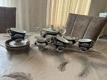 mis caydan: Çay dəsti, rəng - Göy, Farfor, 6 nəfərlik — 1