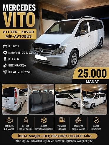 zil mator: Mercedes-Benz Vito: 2.2 l | 2011 il Mikroavtobus — 1