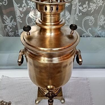 ucuz noutbuklar: Klassik mis samovar – kömür/odunla işləyən • Material: bürünc/mis — 3