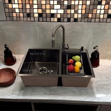 metbex moykasi: Yeni Düzbucaqlı Mətbəx çanağı, Paslanmaz polad, Pulsuz çatdırılma — 1