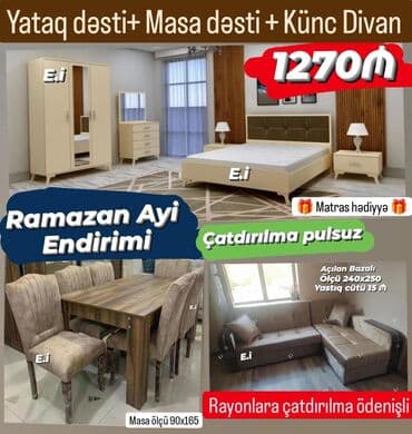 yatag dedi: 2 təknəfərlik çarpayı, Dolab, Termo, Komod, Türkiyə, Yeni — 7