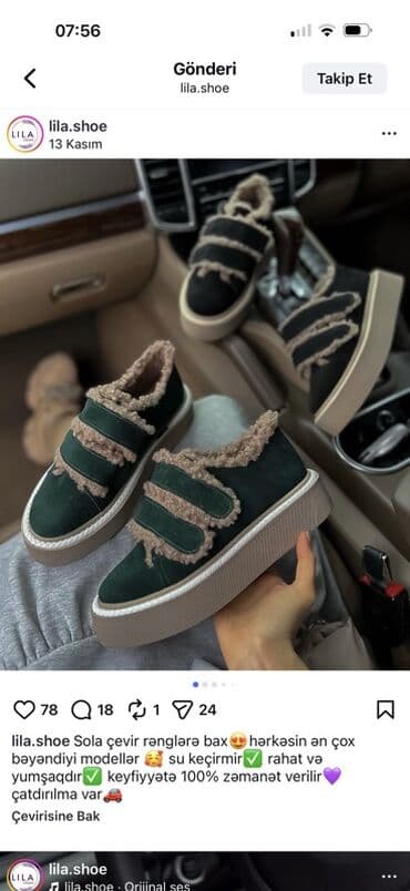 Tuflilər: Ölçü: 38, rəng - Yaşıl, Yeni — 3