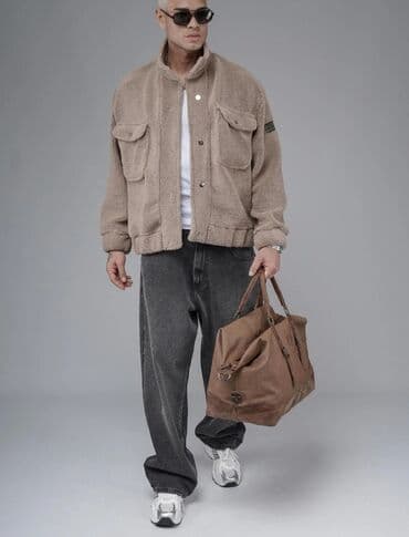 флисовые кофты бишкек: Kişi teddy üslublu jaket – bej rəng - Yumşaq, tüklü teddy/flis — 3