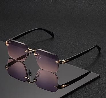 prada eynək: Rimless premium gün eynəyi – kvadratvari linzalar, yüngül konstruksiya — 2