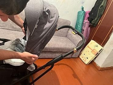 uzun bot: Uşaq arabası – TFK/Travo tərzində qrey rəngli, geniş kapotlu, təkcə — 1