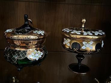 Əl işləməli dekorativ şirniyyat qabları – 2 ədəd üstündə - İstifadə