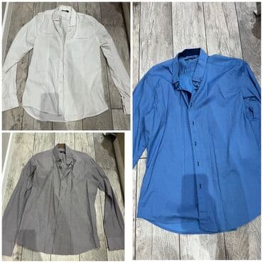 Kişi köynəkləri dəsti - Üç ədəd uzunqol köynək 1) Boz xırda