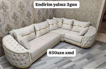 L‑şəkilli zövqlü künc divanı - Rəng: açıq krem - Parça: yumşaq lalafo.az -da L‑şəkilli zövqlü künc divanı - Rəng: açıq krem - Parça: yumşaq