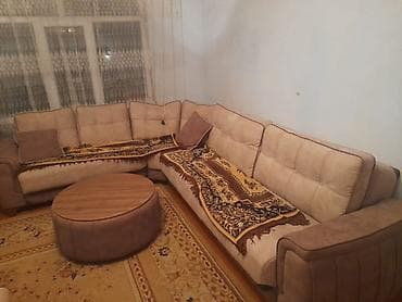 stuldan: Mebel dəsti 1) Qonaq otağı üçün L formalı yumşaq mebel - Bej rəngli — 4