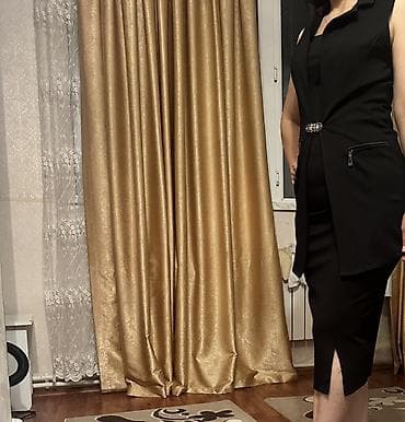 beli: Qadınlar üçün qara iki hissəli dəst: - Dizə qədər midi dar ətək: sağ — 2