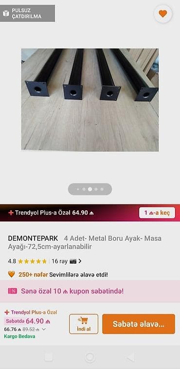 Təcili satılır, qiymətdə razılaşmaq olar.Məhsul: DEMONTEPARK – Masa — 4