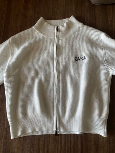 Qadın geyimləri: ZARA qadın kardiqanı - Rəng: ağ - Model: qısa (crop) kəsim - — 1