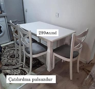 Для кухни, Новый, Нераскладной, Прямоугольный стол, 4 стула — 1