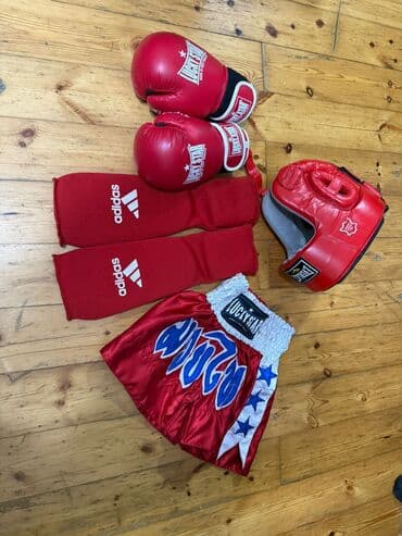 детские футбольные щитки: Boks dəsti – bir yerdə Tərkib: - Lucky Star brendi qırmızı boks — 2