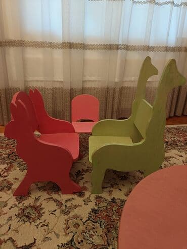 стулья для столовой: Uşaq masa ve stul desti. 1masa ve 3 stuldan ibarətdir. material dik — 3