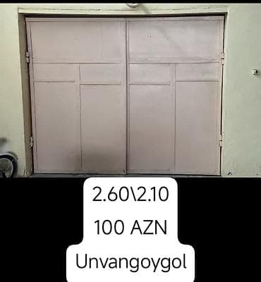 dəmir karkas: Metaldan ikiqat açılan qaraj qapısı. - Ölçü: 2.60 m (eni) x 2.10 m — 1