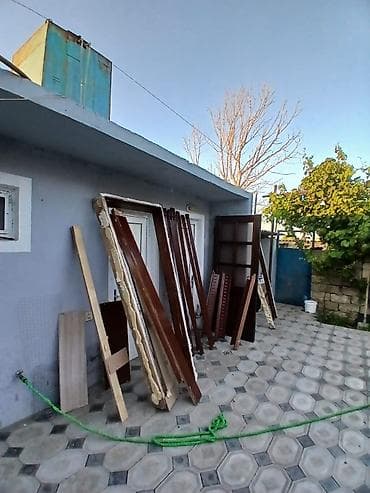 qapi plasmas: 2 Taxta qapı və qapı çərçivələri dəsti - Material: təbii ağac - Rəng — 3