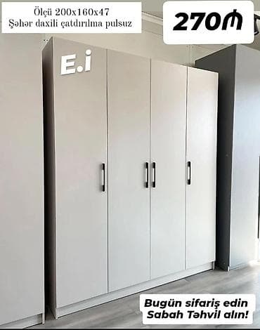 4 qapılı dolab Yep yeni 270 azn rəng seçimi var çatdırılma var lalafo.az -da 4 qapılı dolab Yep yeni 270 azn rəng seçimi var çatdırılma var