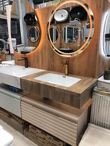 radiatır: Vanna otağı üçün müasir lavabo dəsti - Masaüstü inteqrəli kvadrat — 1