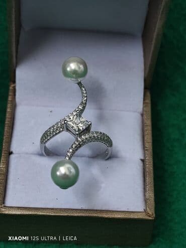 gümüş kişi üzükleri: Üzük, Gümüş, 925 Əyar, Mirvari — 2