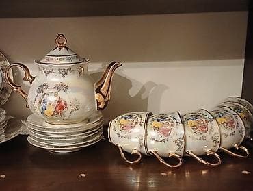 Çay dəsti, rəng - Qızılı, Farfor, Madonna, 6 nəfərlik, Çexiya