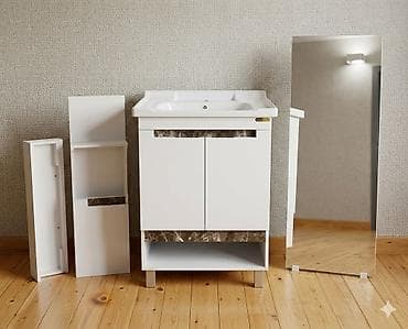 lavabo: Vanna otağı üçün dəst – quraşdırmaya hazır mebel və lavabo Tərkibi: - — 2