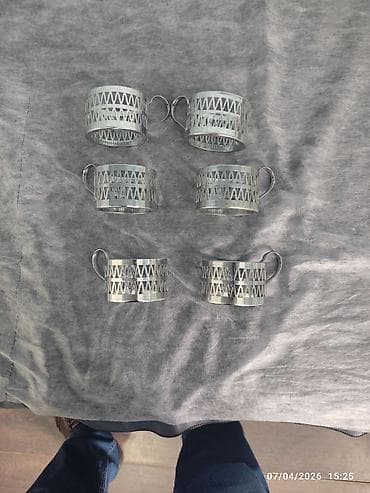 yumurta kaseti: Paslanmayan poladdan çay/coffee stəkanaltı dəsti (6 ədəd) - Material — 3