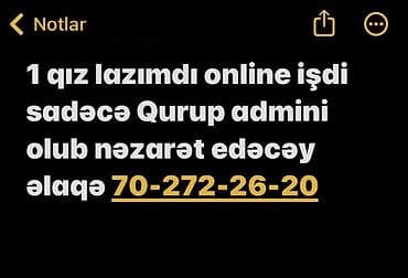 Administrator tələb olunur, 18-29 yaş