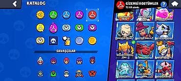 oyun alanı: Brawl Stars oyun hesabı. Hesabın ekran görüntülərinə əsasən aşağıdakı — 7