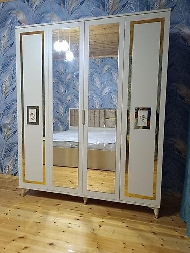 paltar vesilkasi: Yeni, 4 qapılı, Güzgülü, Digər rəng, Digər material, Açılan, Düz dolab — 1