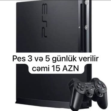 PS3 (Sony PlayStation 3): PS3 oyun konsolu icarəyə verilir. Paketdə konsol və 1 ədəd DualShock — 1