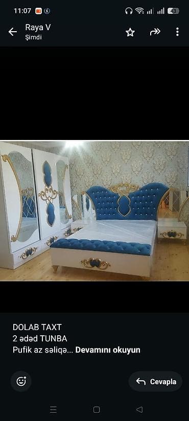 puf oturacaq: DOLAB TAXT 2 ədəd TUNBA Pufik az səliqəli isdifadə edilib *Cehiz — 1