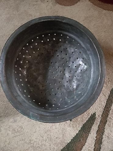 işləmiş şifir: Metal süzgəc/colander - Material: qalaylı metal (klassik mis-qalay — 2