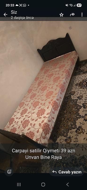 Təknəfərlik çarpayı, Matras ilə