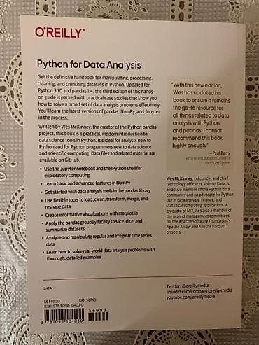 informatika pdf: Məhsul: Kitab – “Python for Data Analysis” (Third Edition) Müəllif — 2