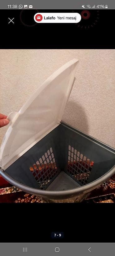 hamam ewyalari: Künc üçün plastik paltar səbəti - Forması: üçbucaq/künc forması – dar — 2