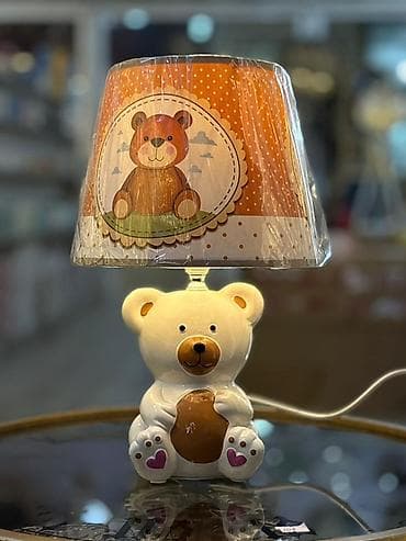 Uşaq otağı üçün masa lampası – ayıcılı dizayn - Baza: keramika