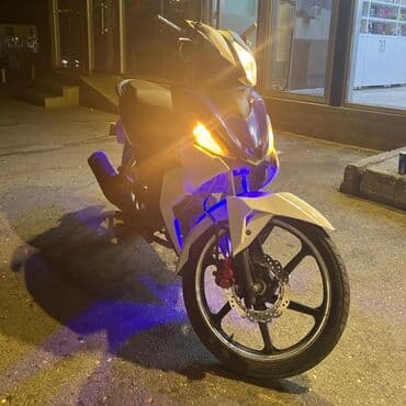 мопеды и мотоциклы: Sport üslublu şəhər motosikleti - Korpus: mavi-ağ rəng kombinasyonu — 1