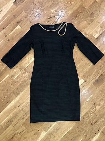 cantalar: Qadın qara kofta-elbise (sheath) modeli - Rəng: Tünd qara, çox incə — 1