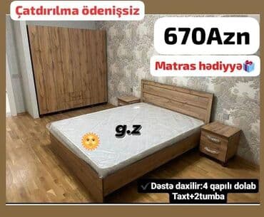 İkinəfərlik çarpayı, Dolab, 2 tumba, Yeni