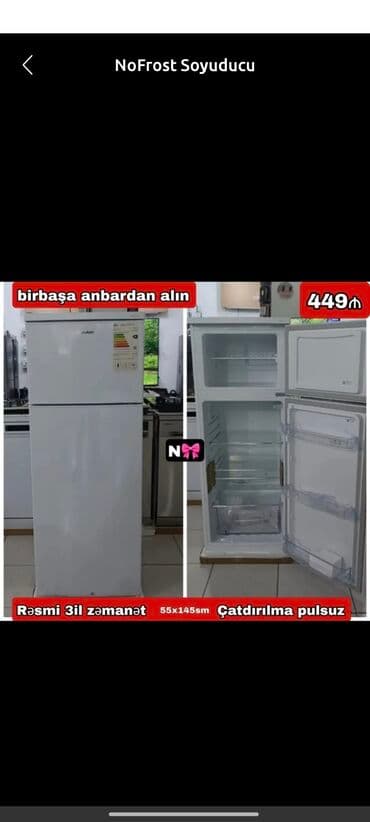 suseli soyuducu: 2 qapılı Soyuducu Satılır, rəng - Ağ — 1