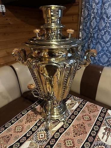 Искусство и коллекционирование: Antik latun samovar. 100 ildən çox yaşı var. 8 L su tutumu. Əla — 1