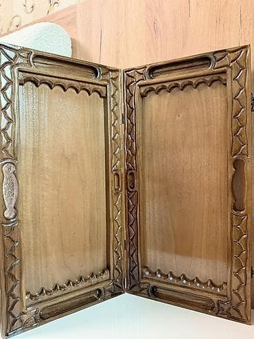 Электротранспорт: Oyma naxışlı taxta nərd dəsti - Material: bərk ağac (tam taxta), lak — 2