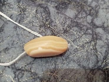 şexsi eşyalar: Təbii daş muncuq – ellips formalı, krem-qəhvəyi çalarlı, zolaqlı — 4