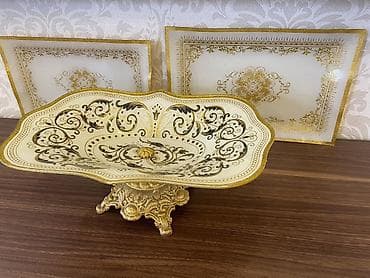 novruz bezeyi: Zərif dekorativ süfrə dəsti - Tərkib: 3 hissə - 1 ədəd ayaqlı iri — 1