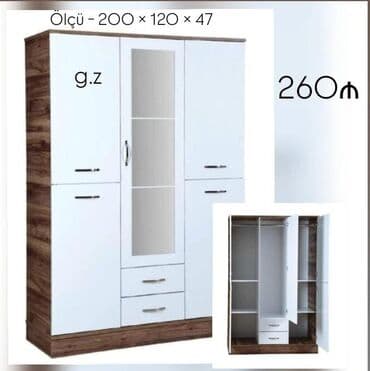 Dolablar: Açılan, 4 qapılı Düz dolab, Qarderob, paltar dolabı — 1