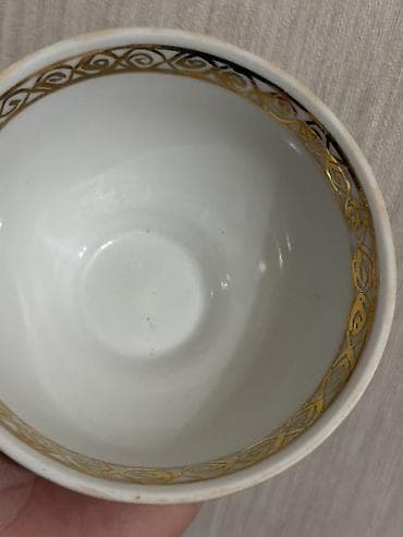 cay: Çay dəsti, rəng - Qızılı, Farfor — 8